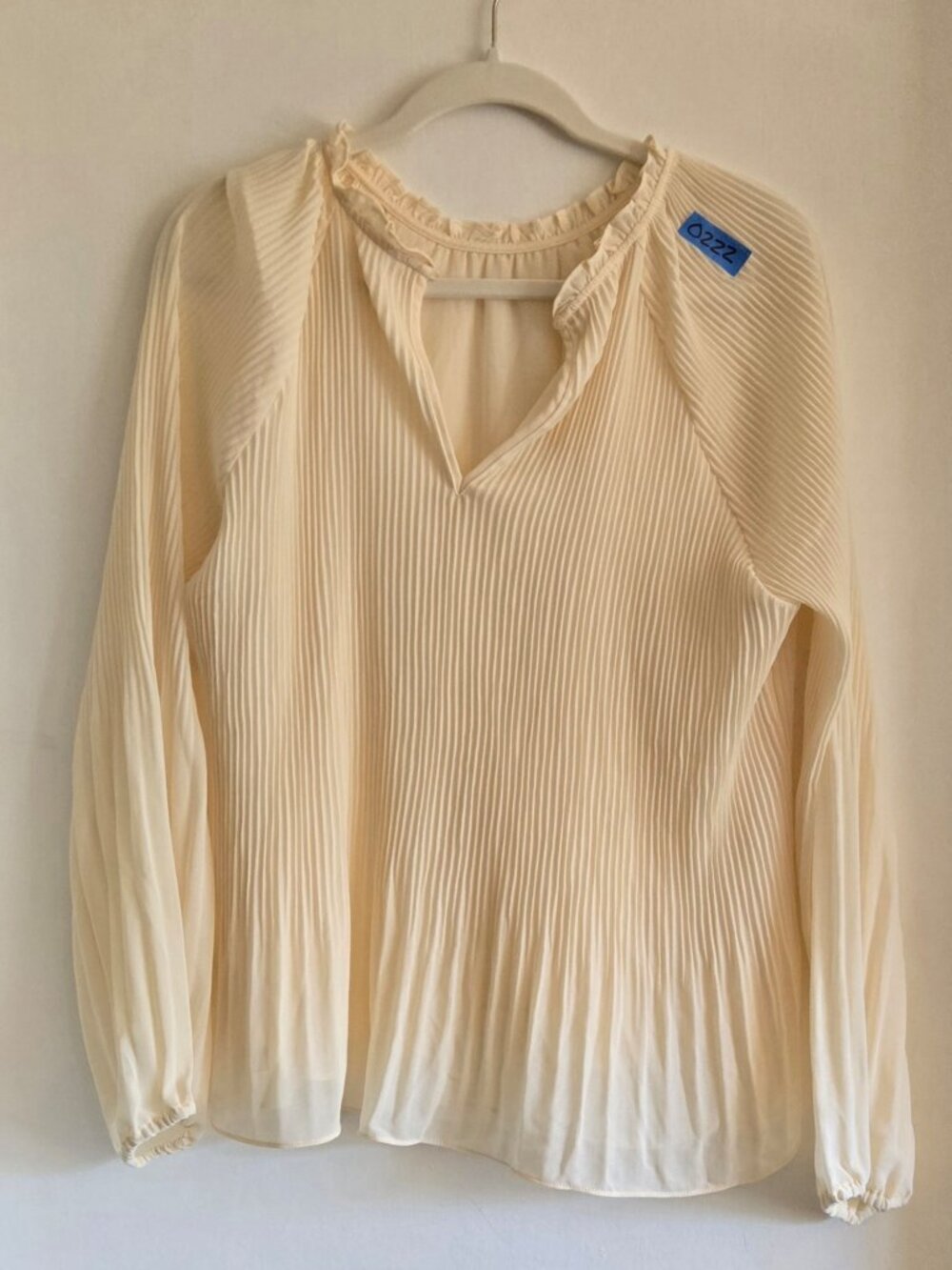 Cream Pleated Blouse